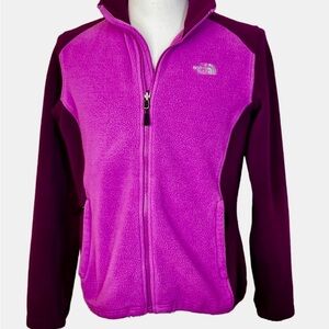 North Face FlashDry Purple Mix Zip Fleece Jacket Sz L Outdoor Feminine Athletic